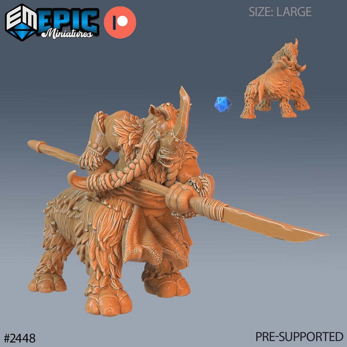 Rhino Centaur Option #2448 front DND miniature Ancient Cold 16k resin