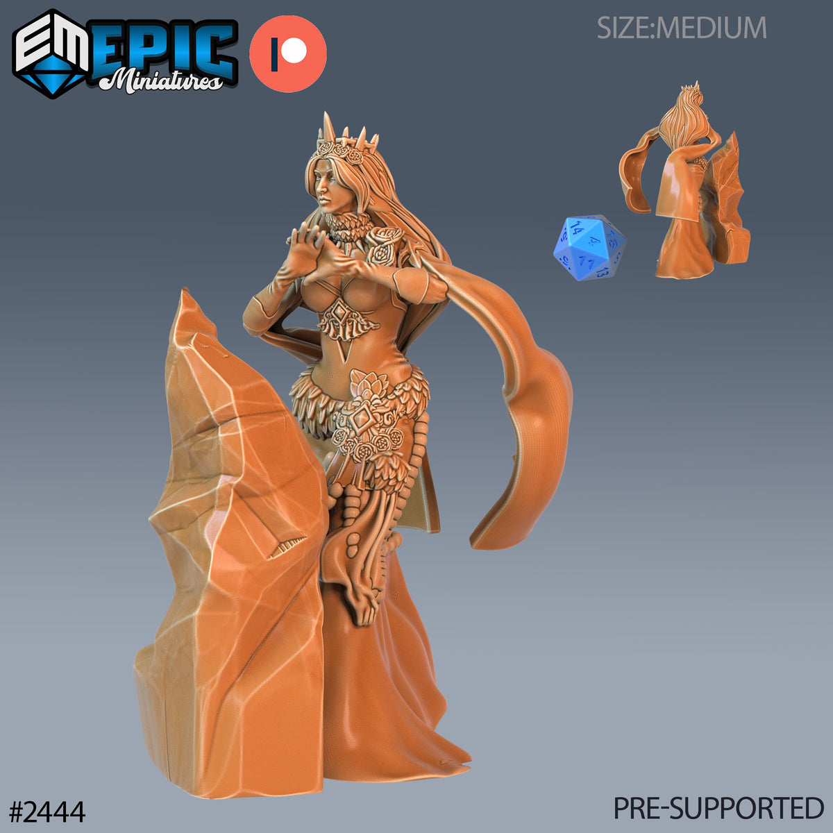 Ice Sorceress Option #2444 front DND miniature Ancient Cold 16k resin