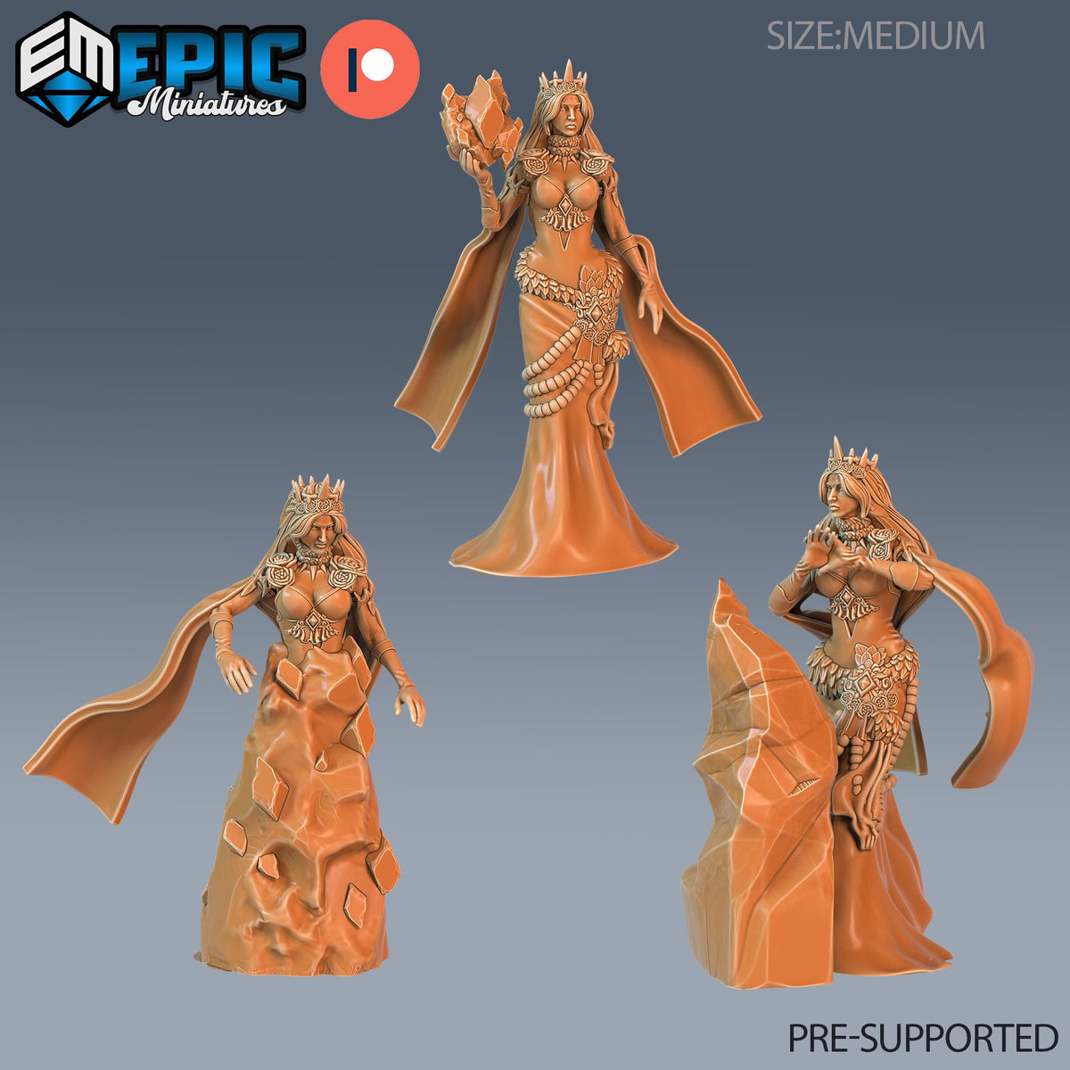 Ice Sorceress Set of 3 DND miniatures group photo Ancient Cold