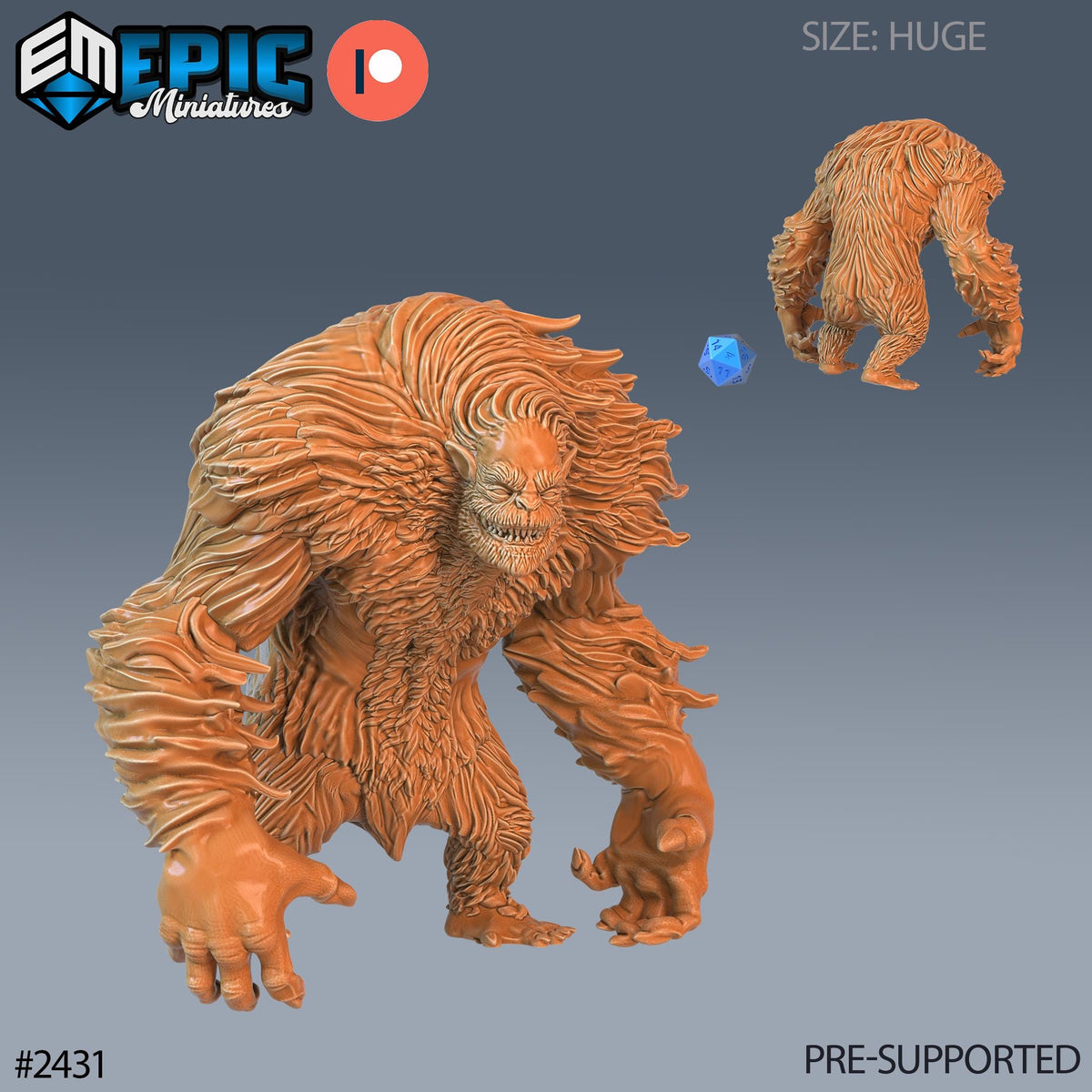 Yeti Abomination Option #2431 front DND miniature Ancient Cold 16k resin