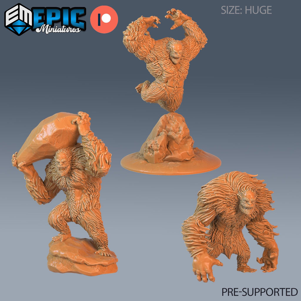 Yeti Abomination Set of 3 DND miniatures group photo Ancient Cold