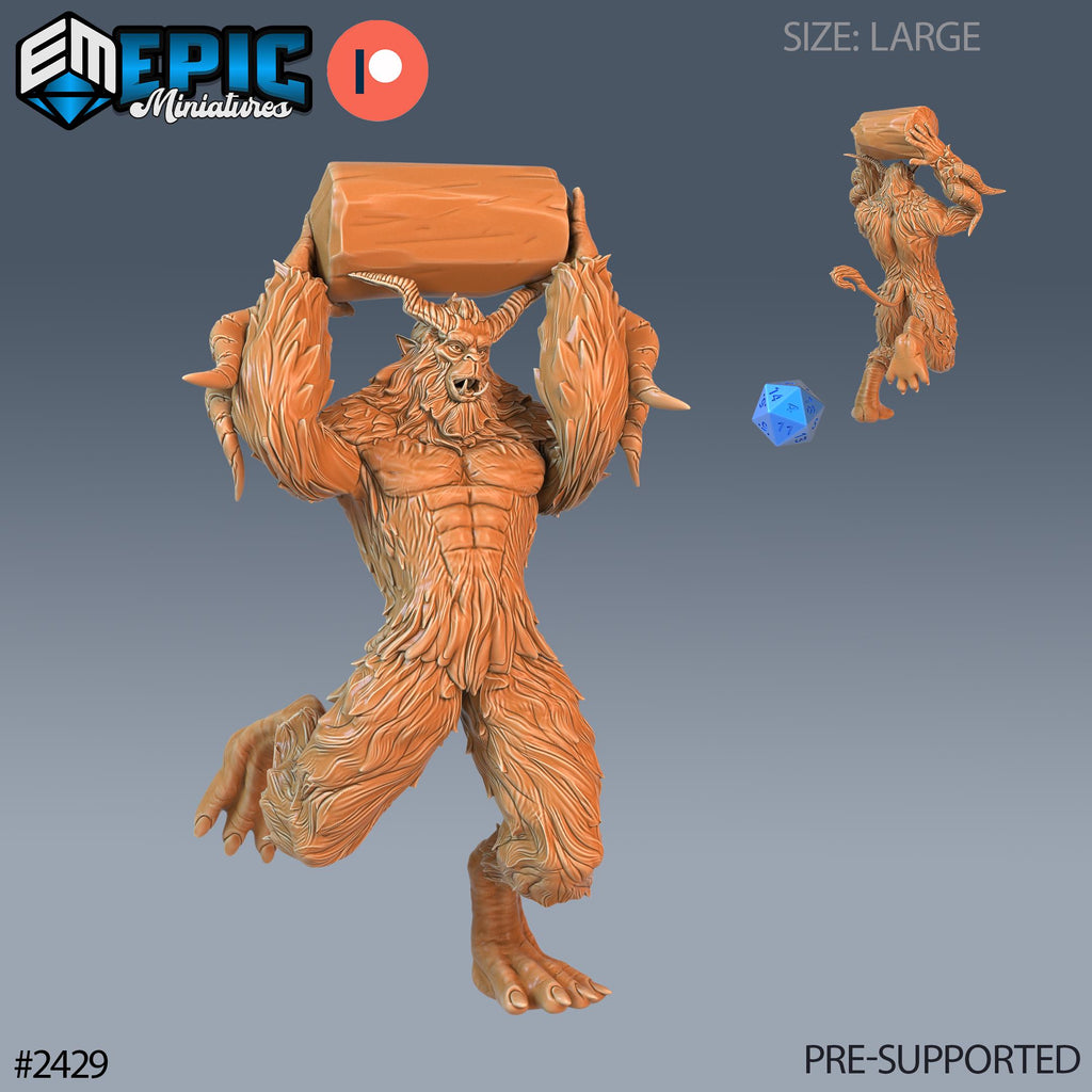 Big Foot Yeti Option #2429 front DND miniature Ancient Cold 16k resin