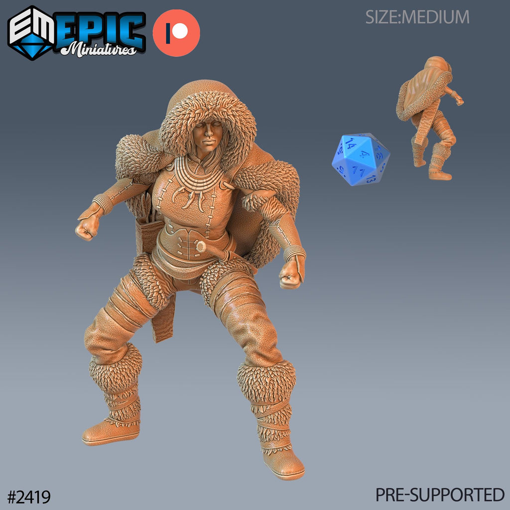 Northern Tribes Warrior Option #2419 front DND miniature Ancient Cold 16k resin