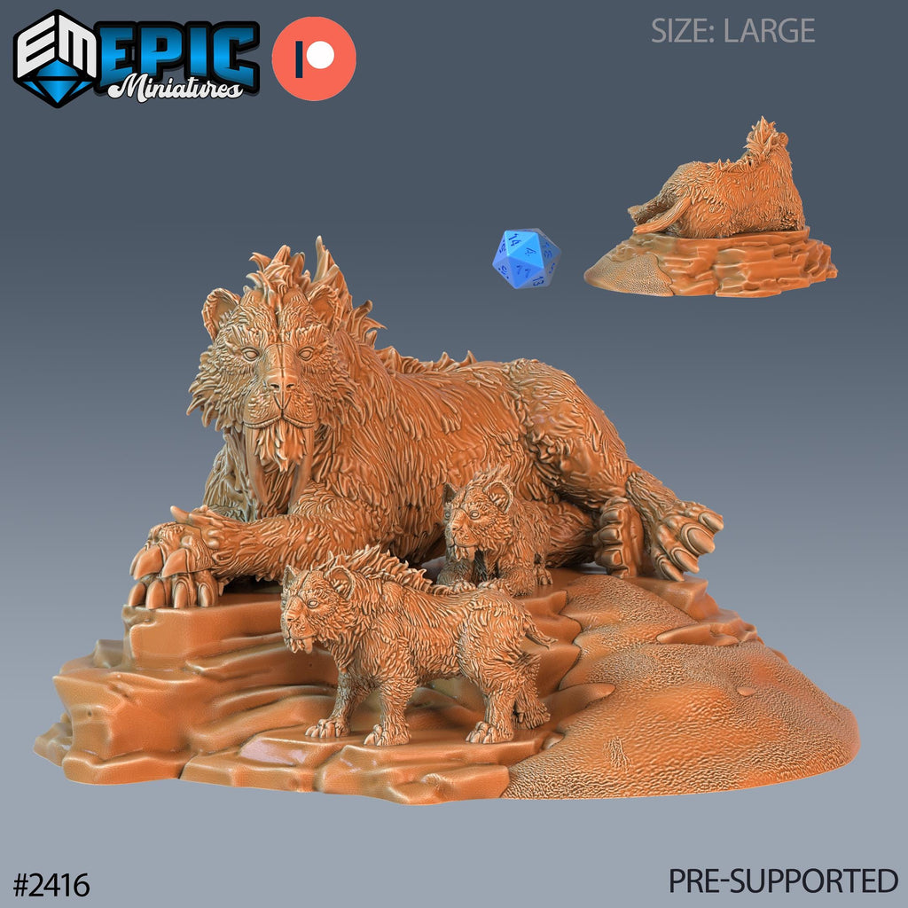 Sabertooth Tiger Option #2416 front DND miniature Ancient Cold 16k resin