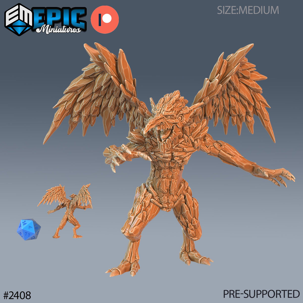 Ice Mephit Option #2408 front DND miniature Ancient Cold 16k resin