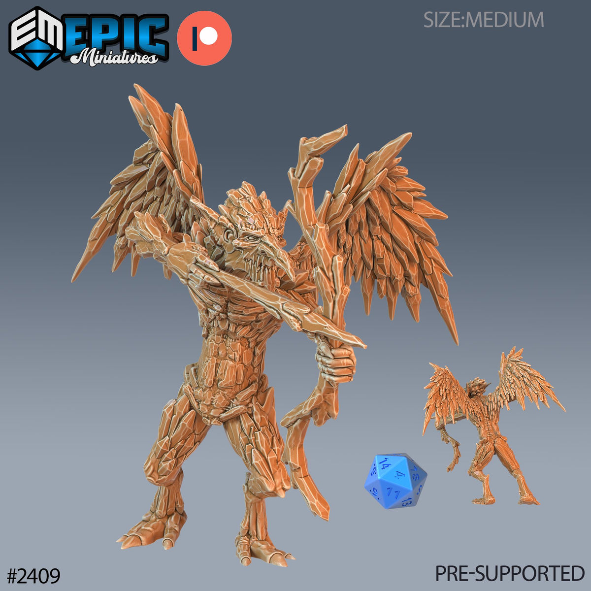 Ice Mephit Option #2409 front DND miniature Ancient Cold 16k resin