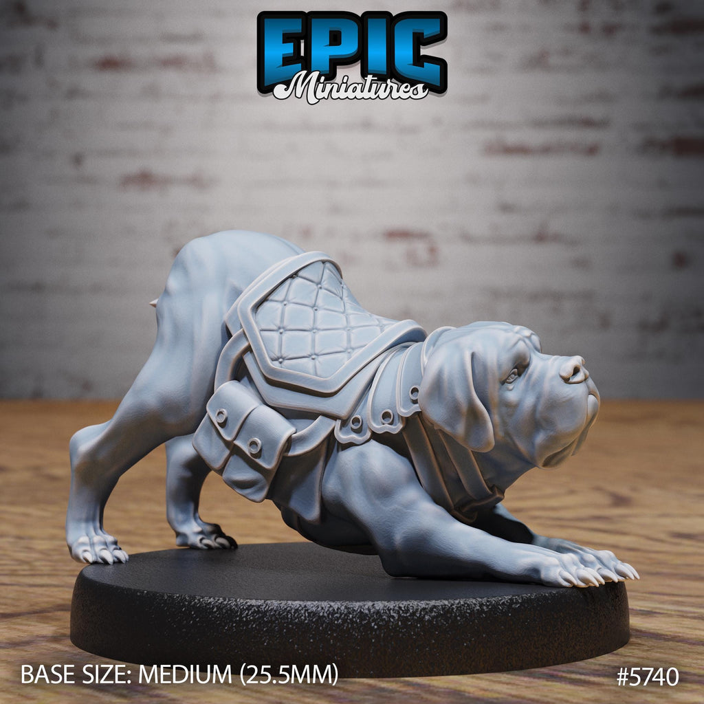 Mastiff War Dog Mount 3 v2 front DND miniature Cultist Circle 16k resin