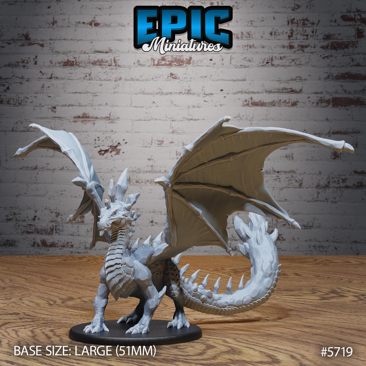 Amethyst Dragon Young Option #5719 (2) front DND miniature Dragon Hunt 16k resin