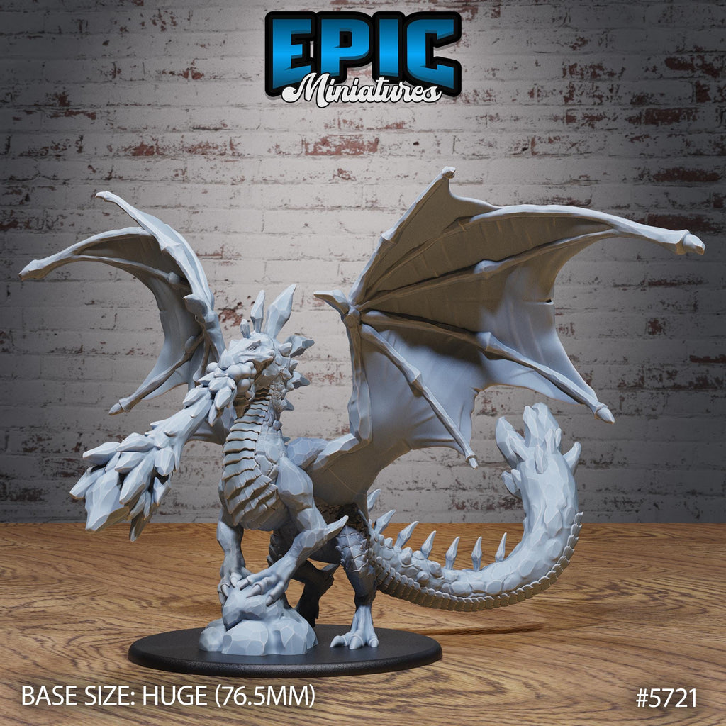 Amethyst Dragon Adult Ancient Option #5721 front DND miniature Dragon Hunt 16k resin