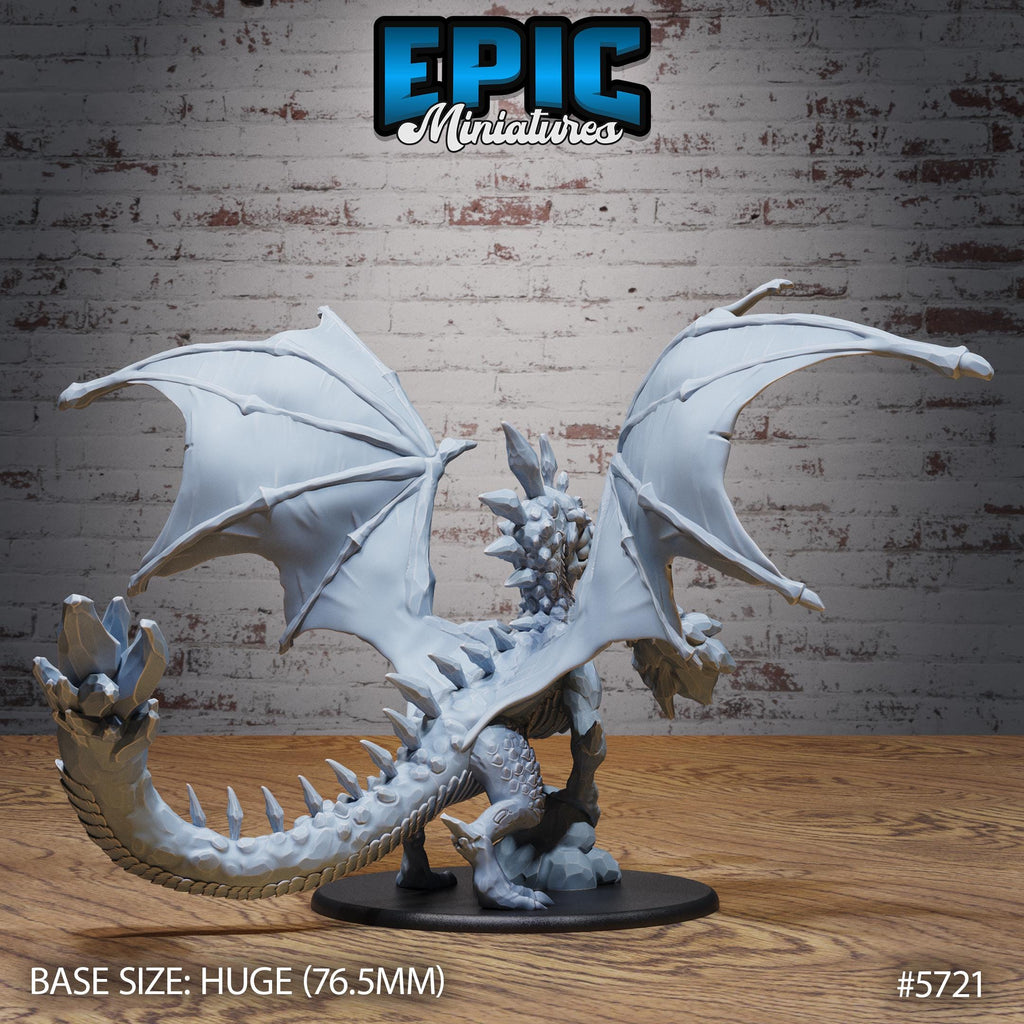 Amethyst Dragon Adult Ancient Option #5721 back DND miniature Dragon Hunt 16k resin