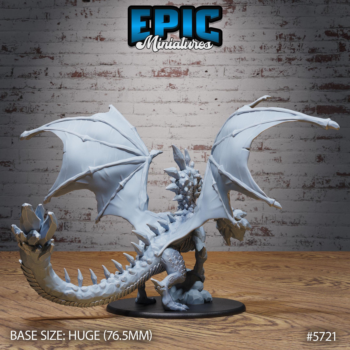 Amethyst Dragon Adult Ancient Option #5721 back DND miniature Dragon Hunt 16k resin