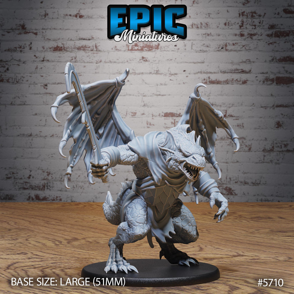 Draconian Warrior Option #5710 front DND miniature Dragon Hunt 16k resin