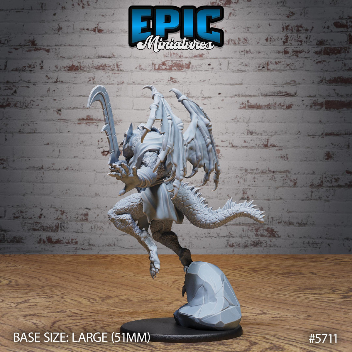 Draconian Warrior Option #5711 back DND miniature Dragon Hunt 16k resin