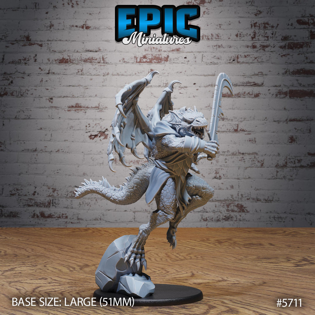 Draconian Warrior Option #5711 front DND miniature Dragon Hunt 16k resin