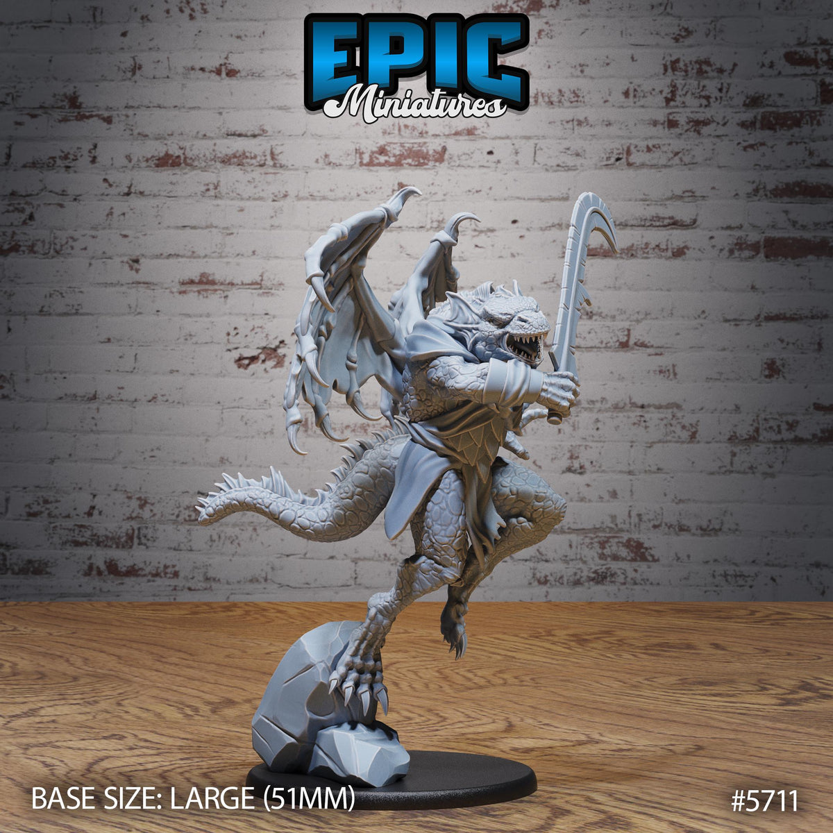 Draconian Warrior Option #5711 front DND miniature Dragon Hunt 16k resin