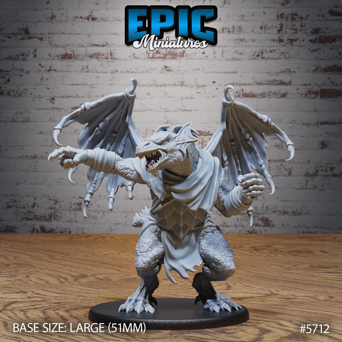Draconian Warrior Option #5712 front DND miniature Dragon Hunt 16k resin