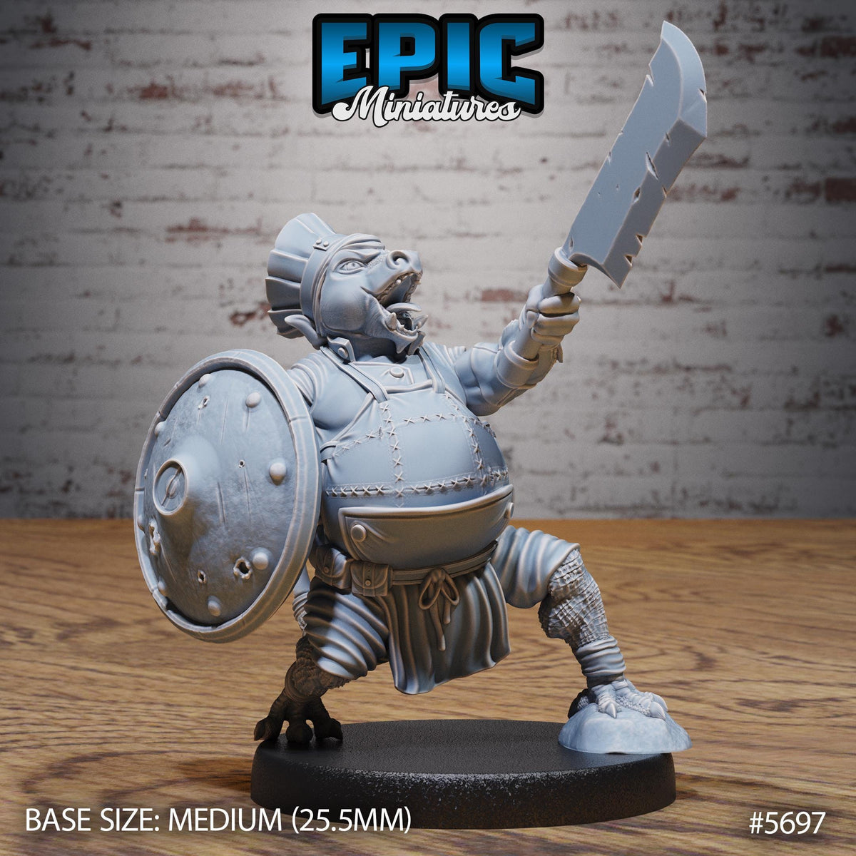 Papa Kobold Cook Option #5697 front DND miniature Dragon Hunt 16k resin