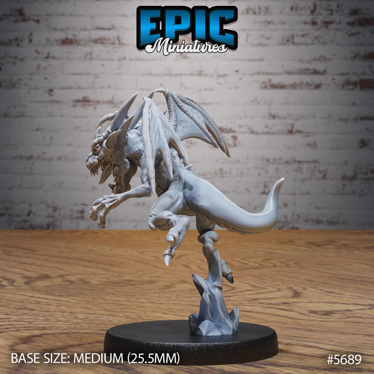Abyss Drake Option #5689 (2) front DND miniature Dragon Hunt 16k resin
