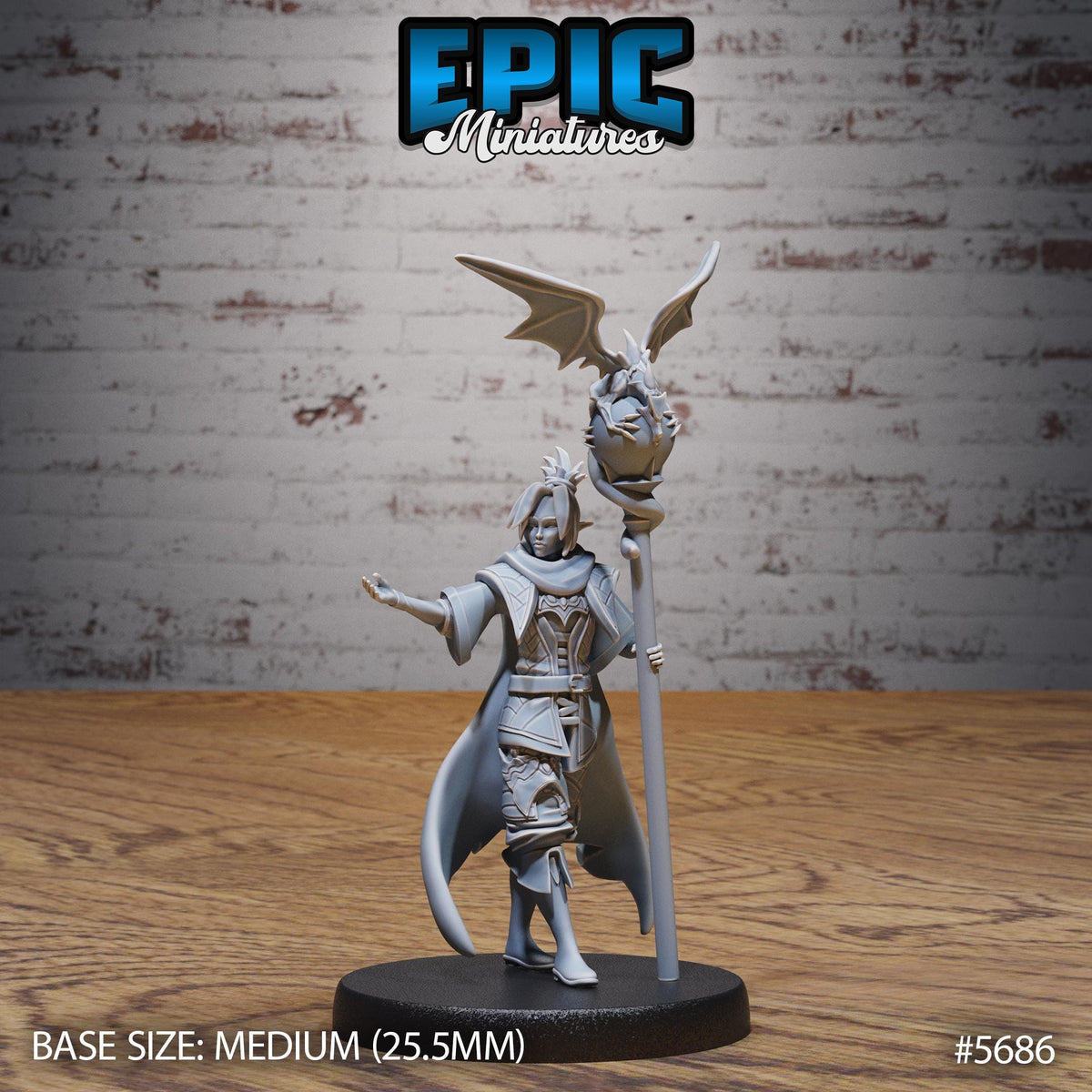 Dragonfire Sorcerer Option #5686 front DND miniature Dragon Hunt 16k resin