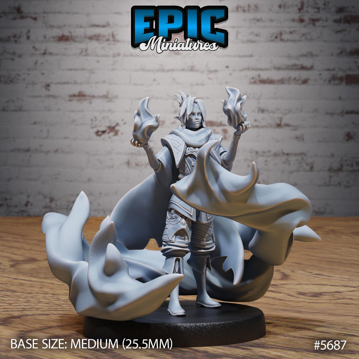 Dragonfire Sorcerer Option #5687 front DND miniature Dragon Hunt 16k resin