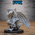 Silver Dragon Wyrmling Option #5683 front DND miniature Dragon Hunt 16k resin