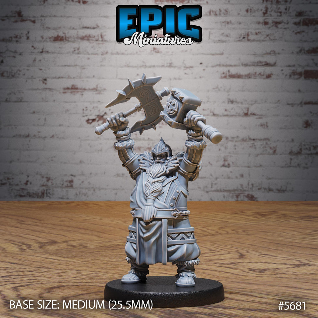 Dwarf Fighter Option #5681 front DND miniature Dragon Hunt 16k resin