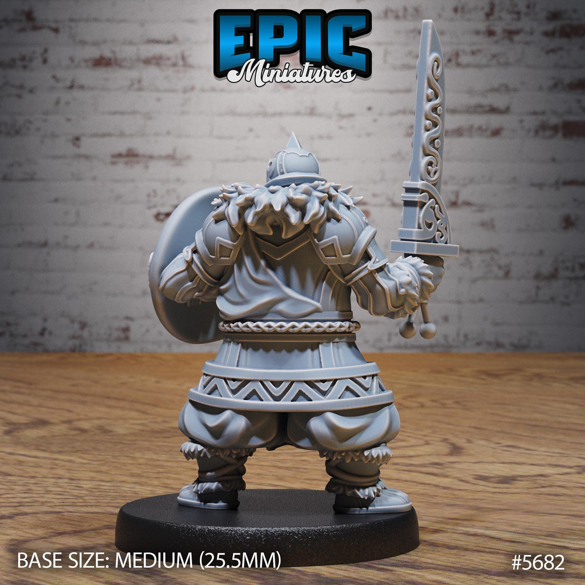 Dwarf Fighter Option #5682 back DND miniature Dragon Hunt 16k resin