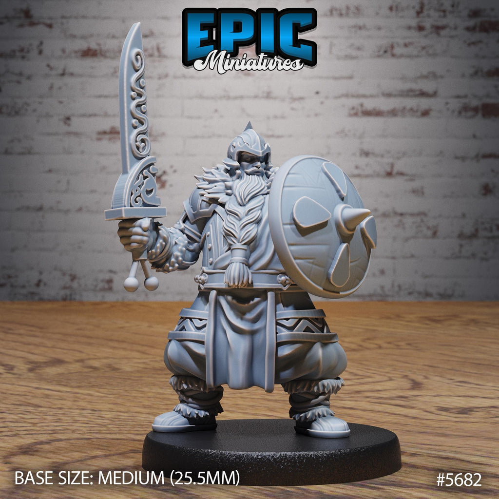 Dwarf Fighter Option #5682 front DND miniature Dragon Hunt 16k resin