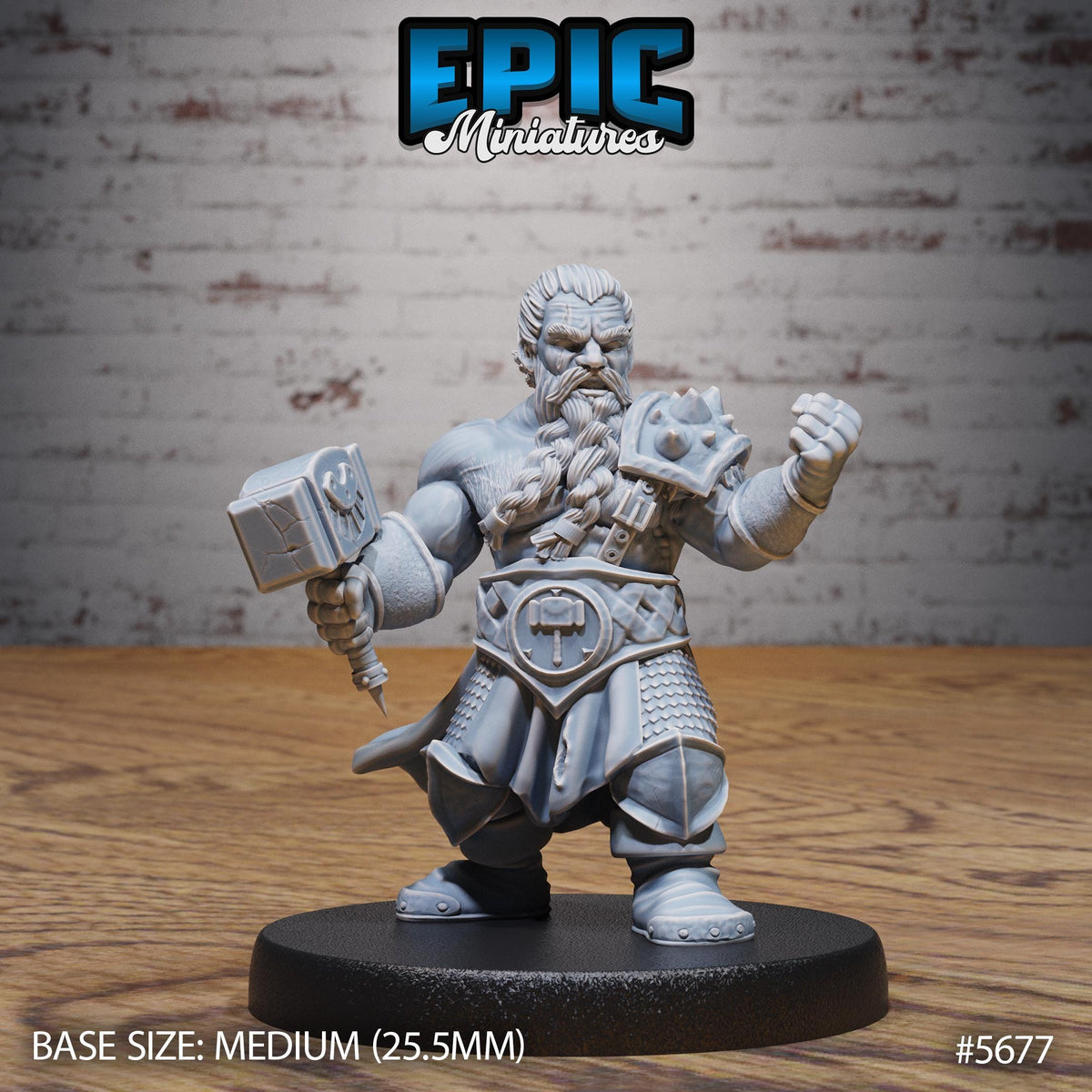 Mighty Dwarf Option #5677 front DND miniature Dragon Hunt 16k resin