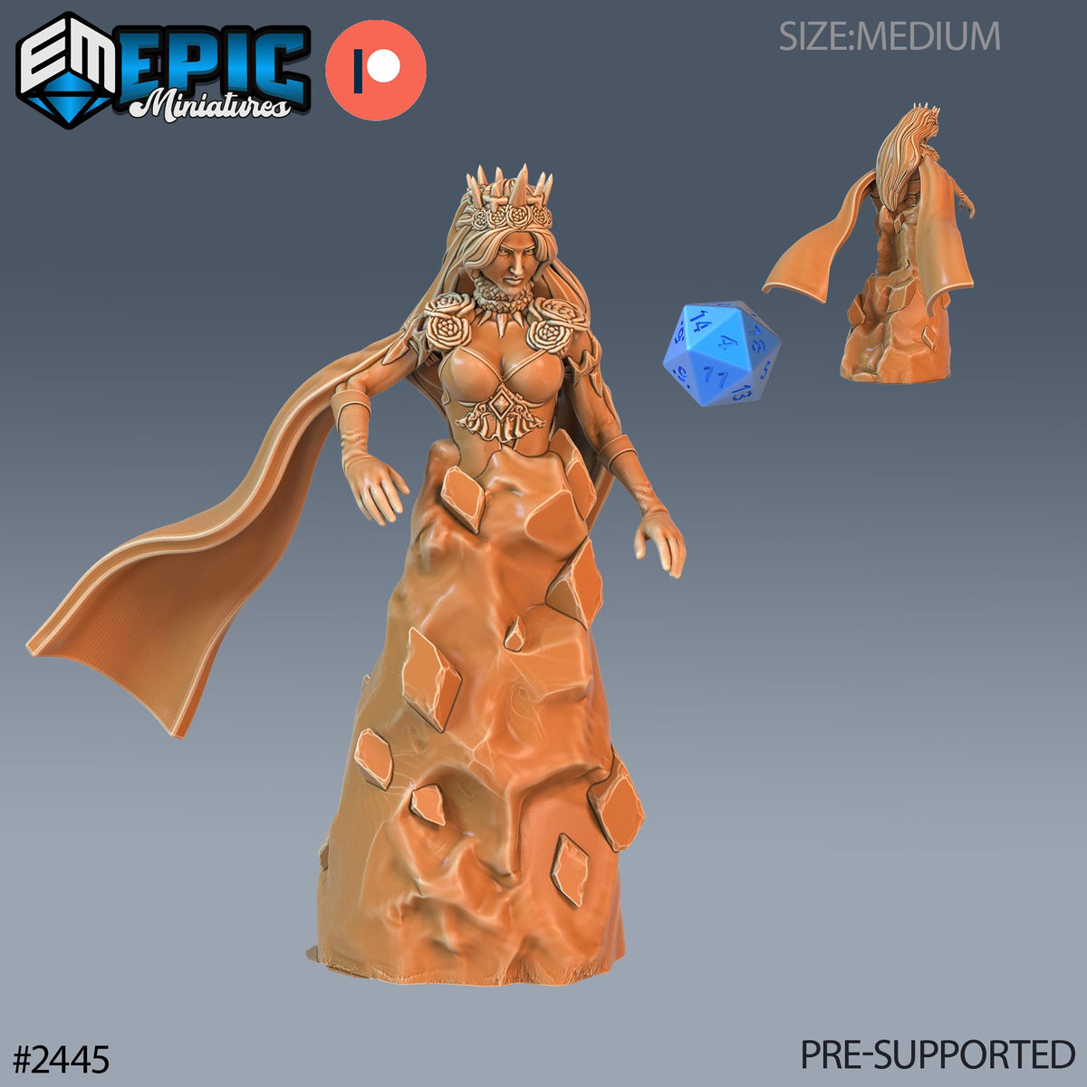 Ice Sorceress Option #2445 front DND miniature Ancient Cold 16k resin