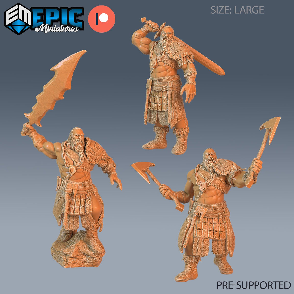 Half Frost Giant Set of 3 DND miniatures group photo Ancient Cold