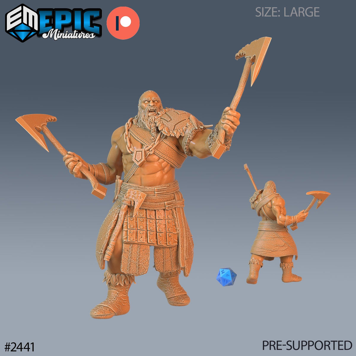 Half Frost Giant Option #2441 front DND miniature Ancient Cold 16k resin