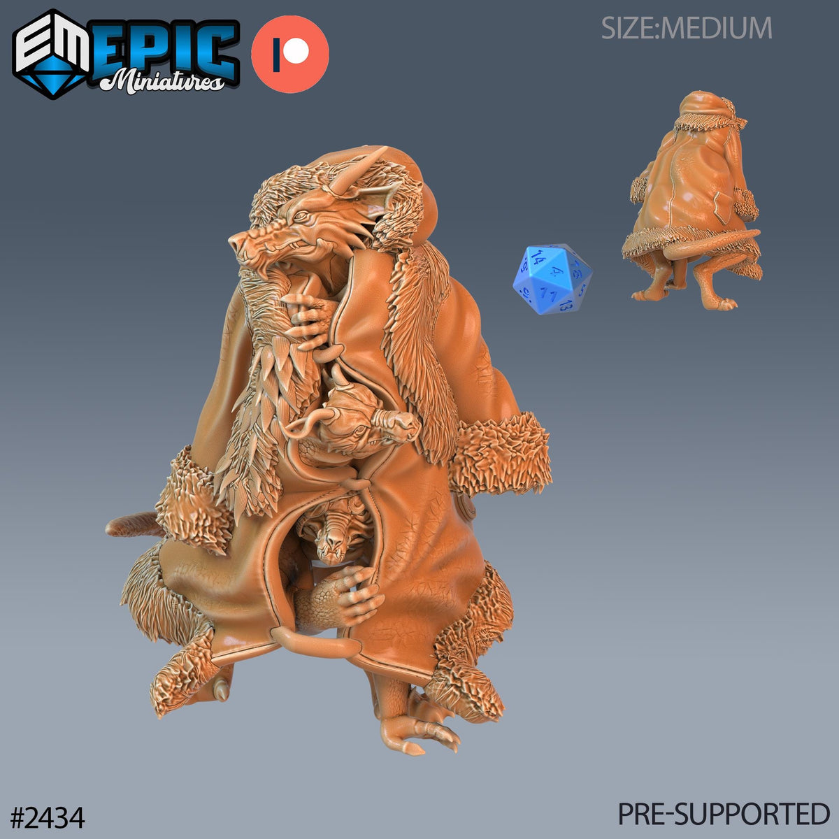 Winter Kobold Option #2434 front DND miniature Ancient Cold 16k resin