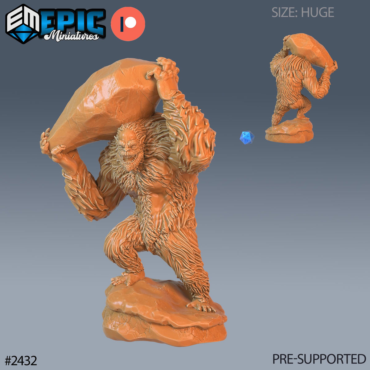 Yeti Abomination Option #2432 front DND miniature Ancient Cold 16k resin