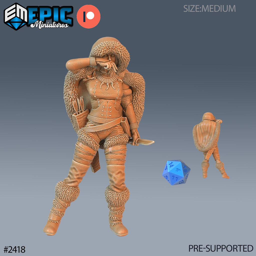 Northern Tribes Warrior Option #2418 front DND miniature Ancient Cold 16k resin