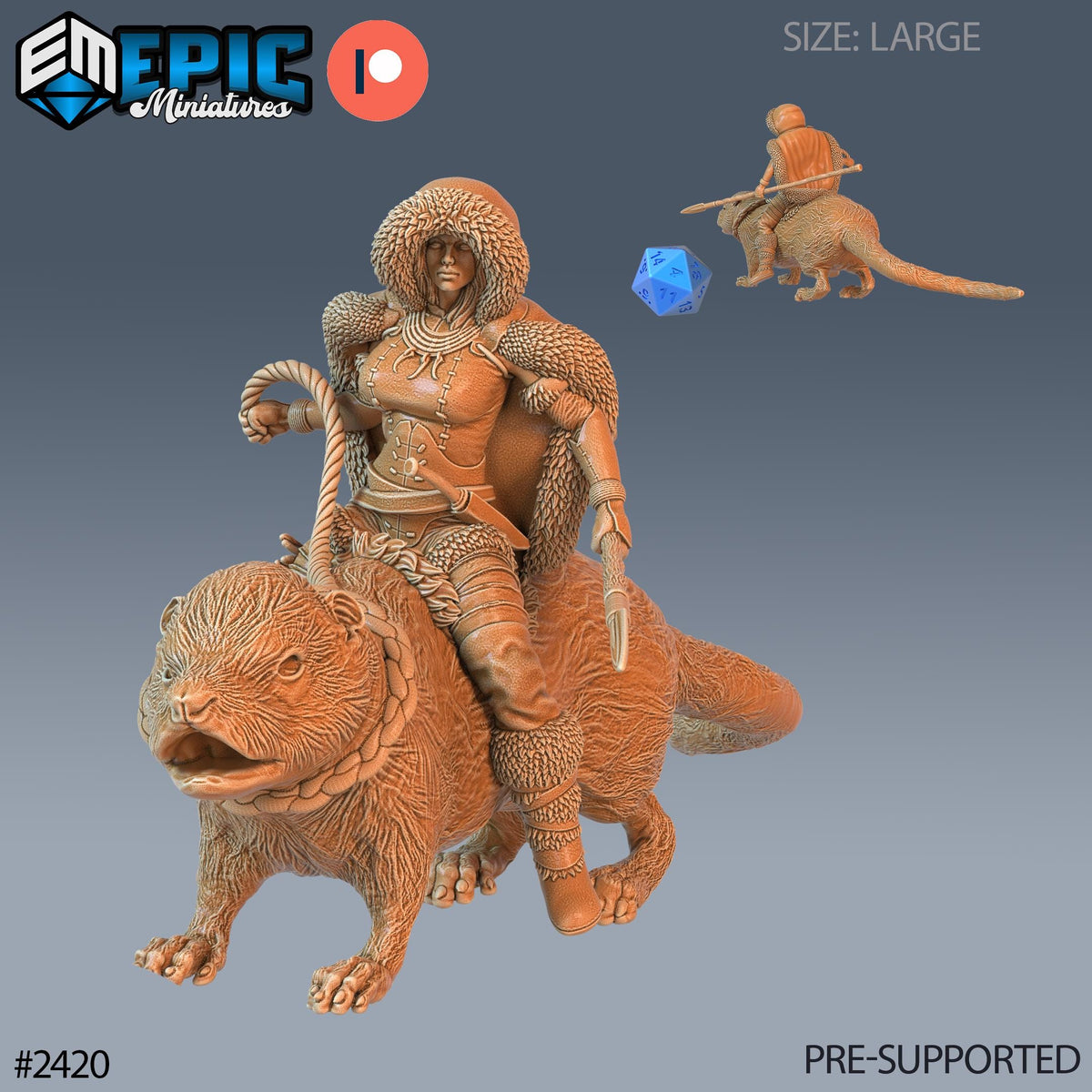 Northern Tribes Warrior Option #2420 front DND miniature Ancient Cold 16k resin