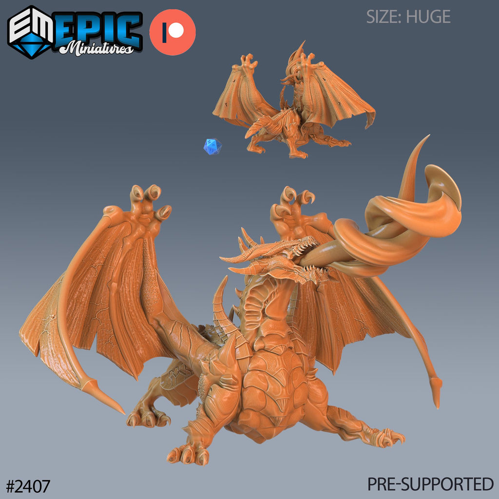 Gray Dragon Option #2407 front DND miniature Ancient Cold 16k resin