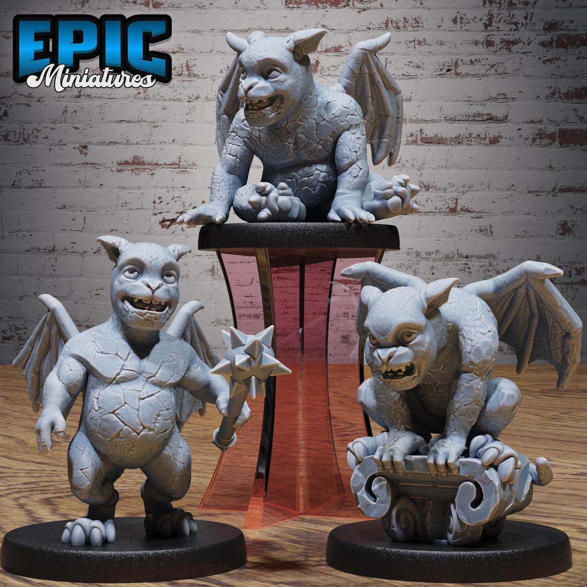 Gargoyle Kid Set of 3 DND miniatures group photo Cultist Circle
