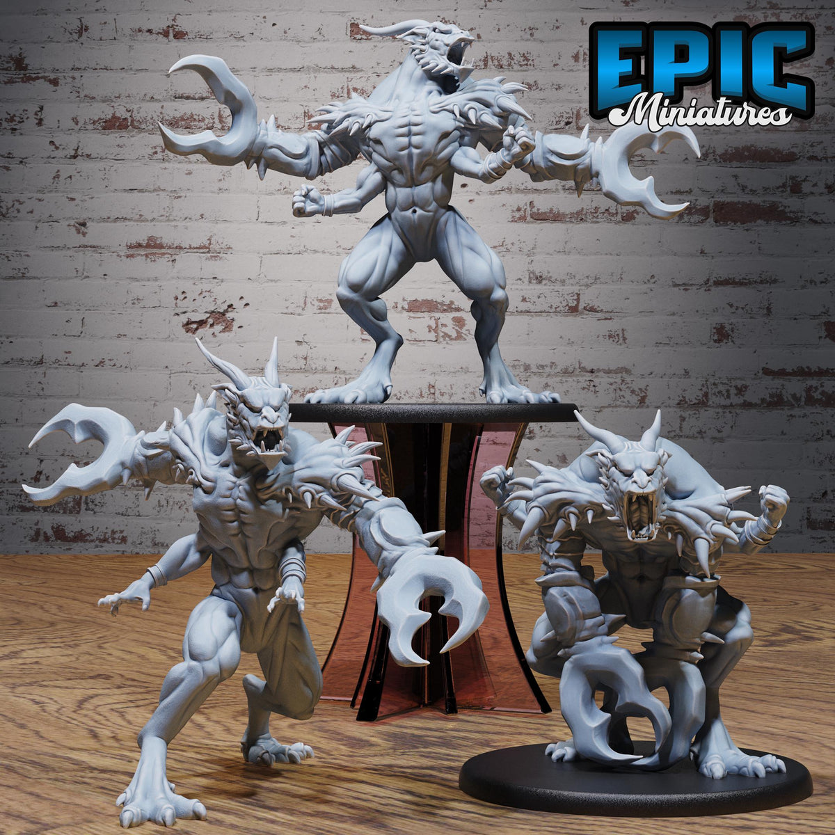 Glabrezu Classic Set of 3 DND miniatures group photo Cultist Circle