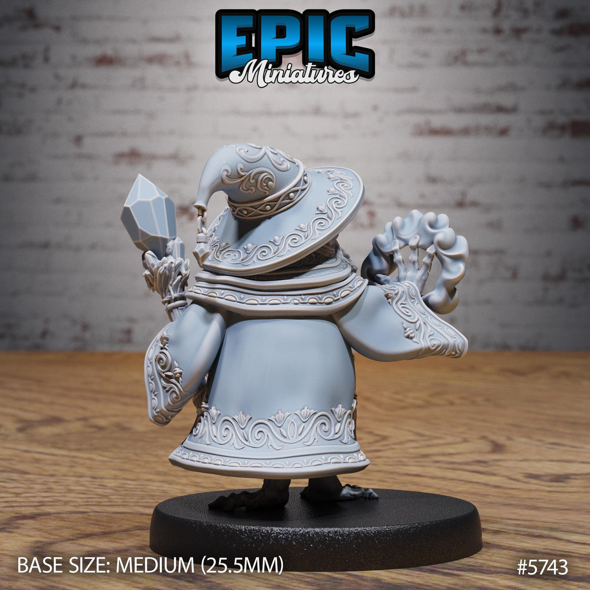Frog Wizard Option #5743 front DND miniature Cultist Circle 16k resin