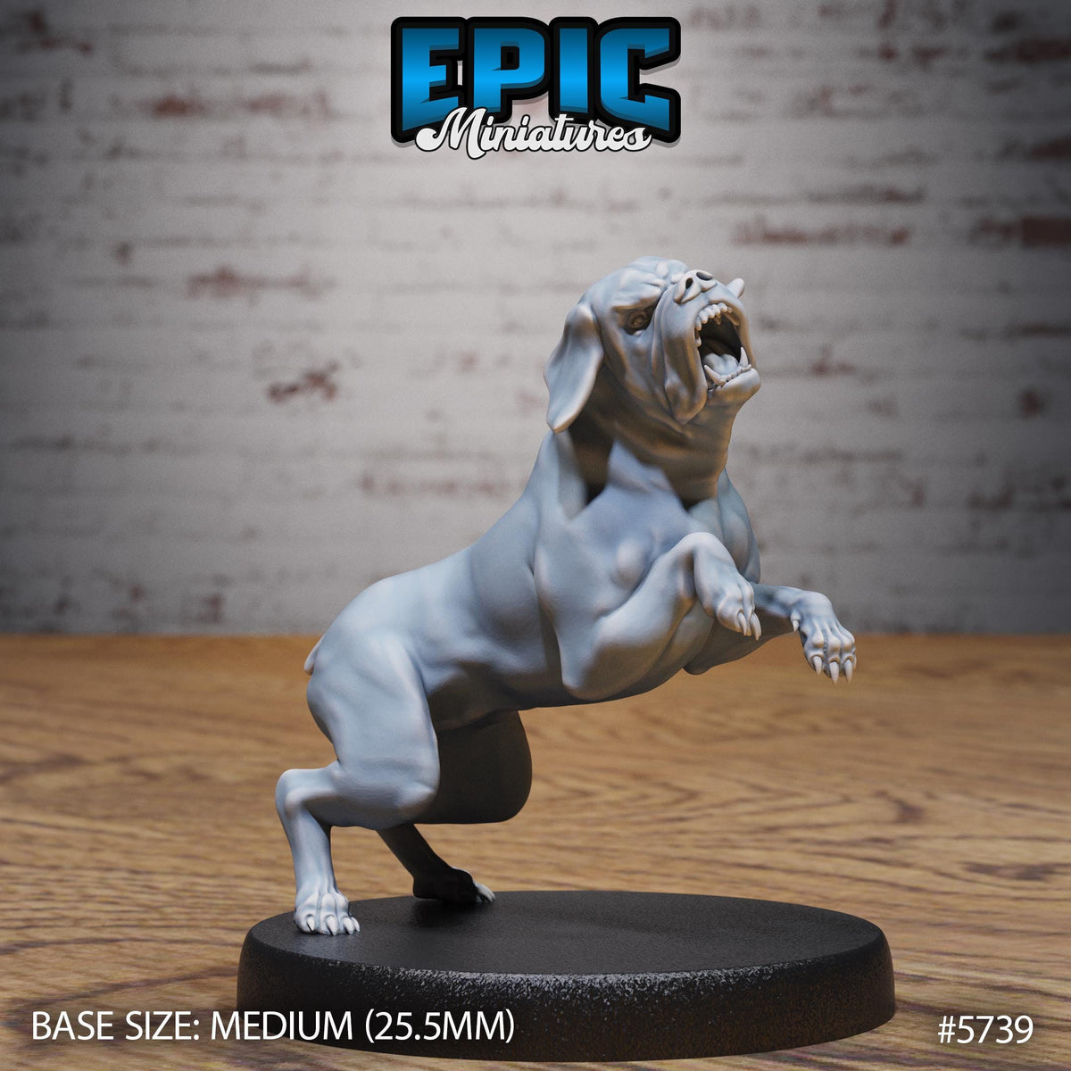 Mastiff War Dog Mount Option #5739 front DND miniature Cultist Circle 16k resin