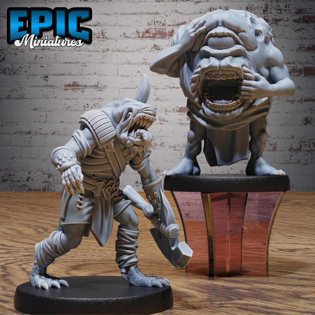 Cult Flesh Experiment Servant Set of 2 DND miniatures group photo Cultist Circle