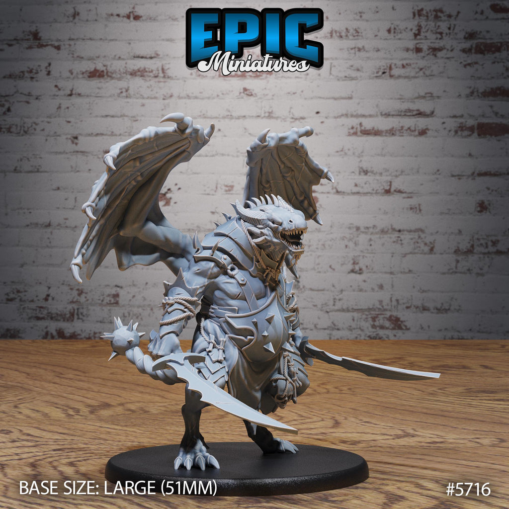 Draconian Butcher Option #5718 back DND miniature Dragon Hunt 16k resin
