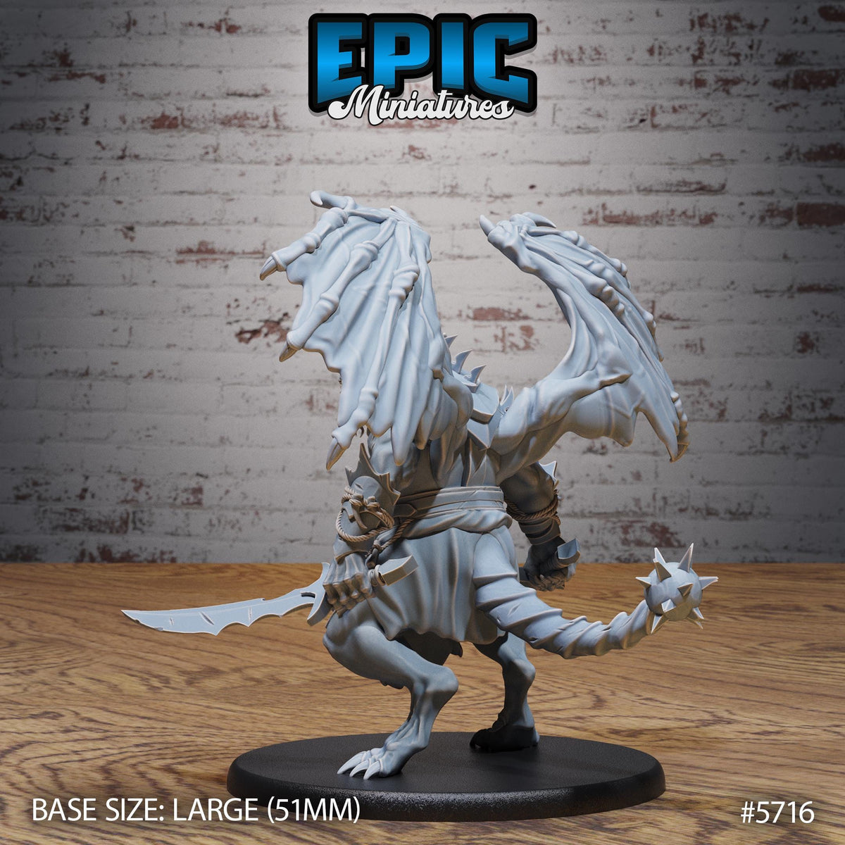 Draconian Butcher Option #5716 front DND miniature Dragon Hunt 16k resin