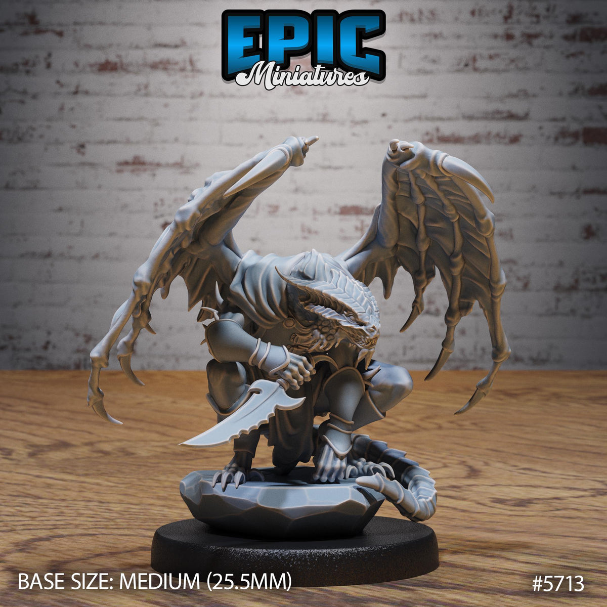 Draconian Rogue Option #5713 front DND miniature Dragon Hunt 16k resin
