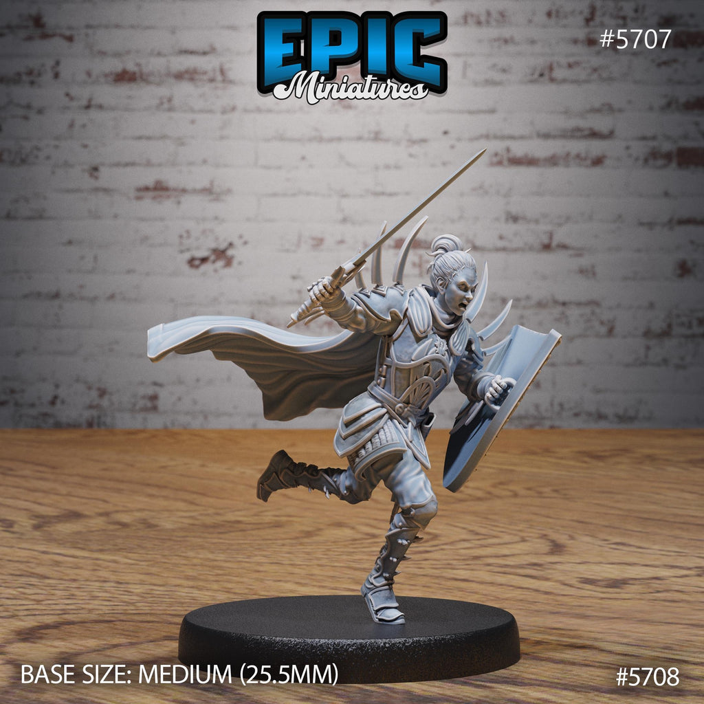 Dragon Huntress Knight Option #5707 front DND miniature Dragon Hunt 16k resin
