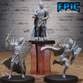 Dragon Huntress Knight Set of 3 DND miniatures group photo Dragon Hunt