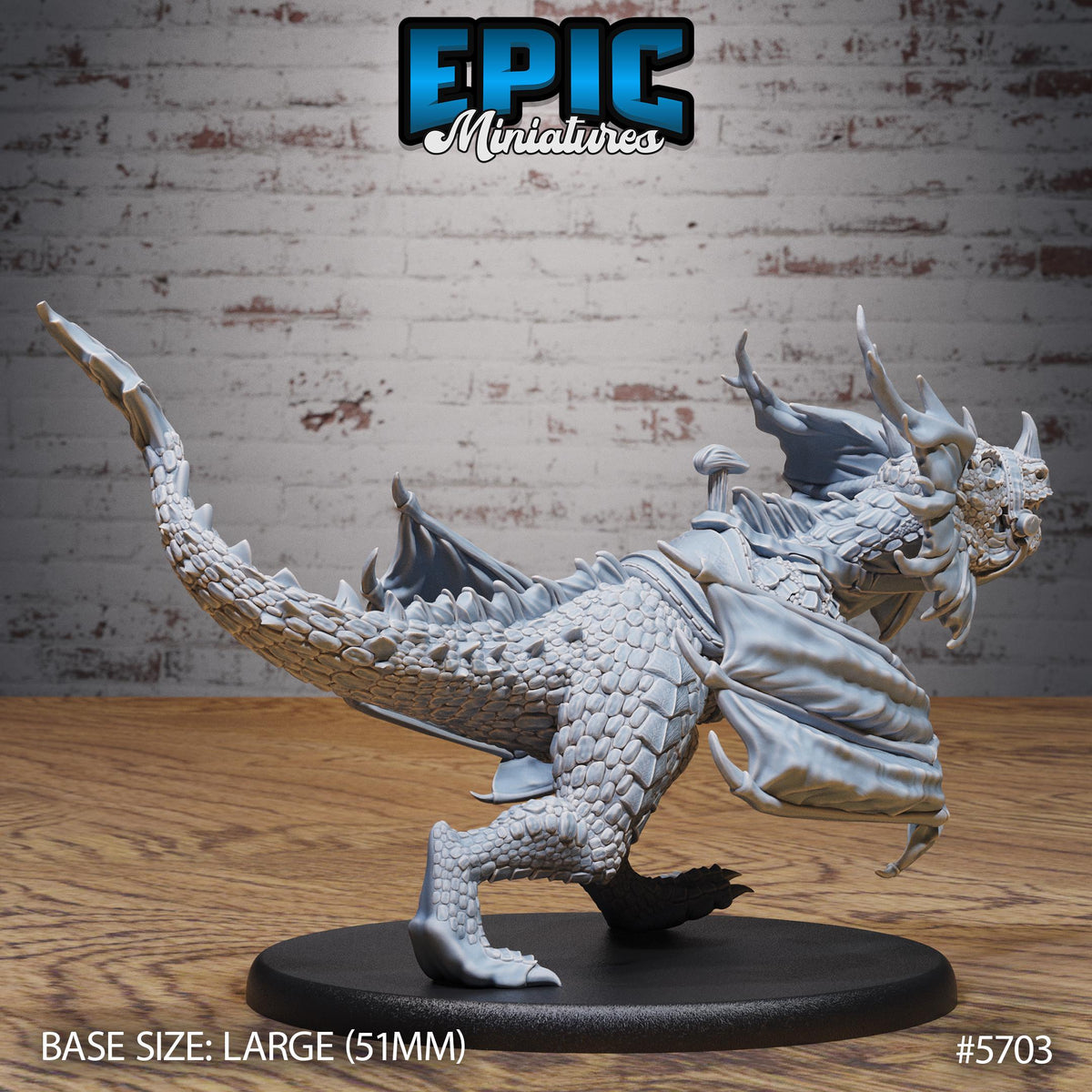 Angry Wyvern Option #5703 back DND miniature Dragon Hunt 16k resin