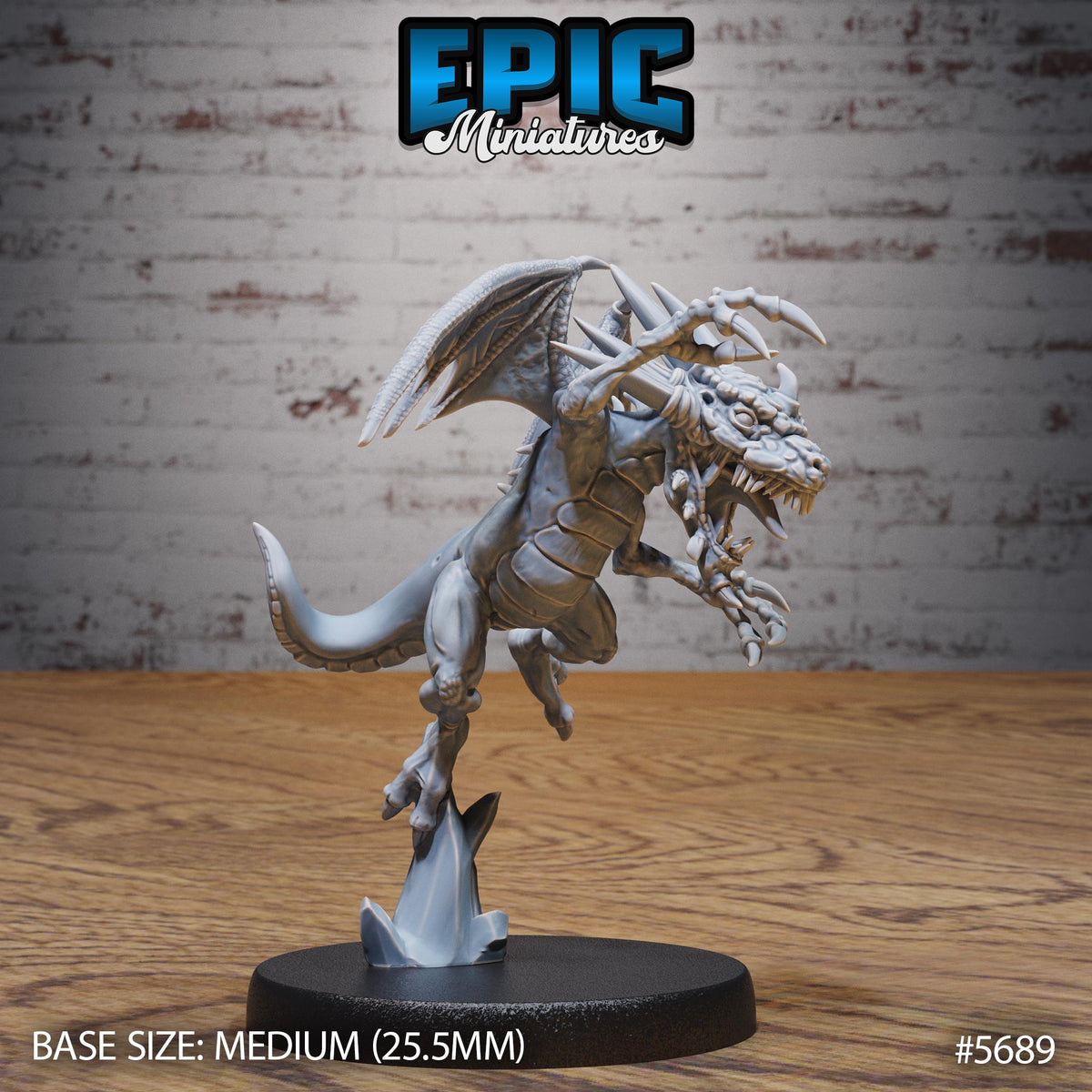 Abyss Drake Option #5689 front DND miniature Dragon Hunt 16k resin