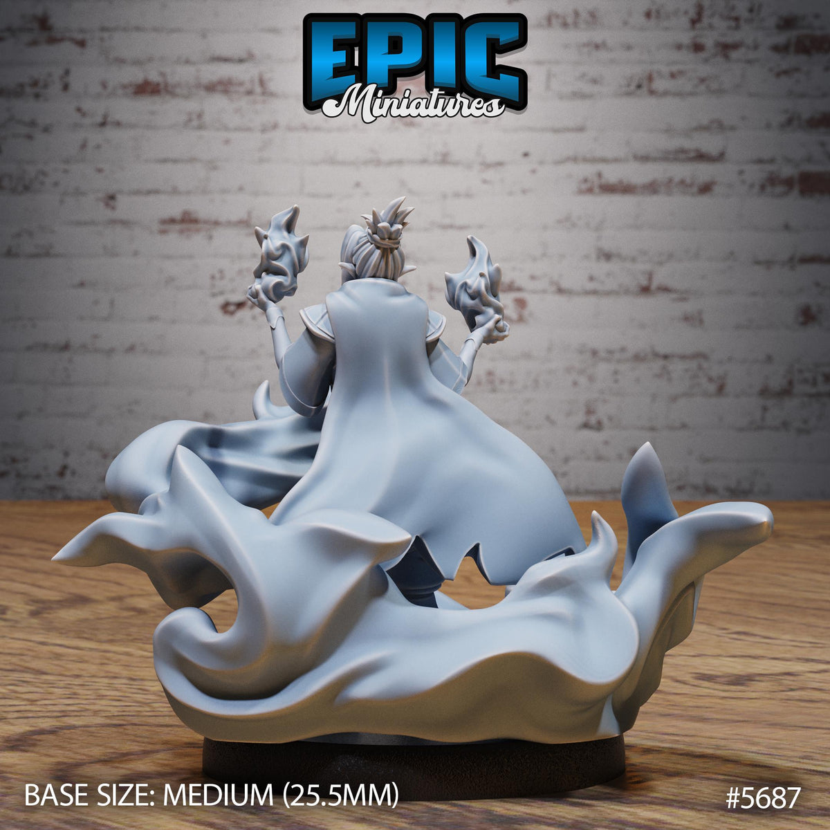 Dragonfire Sorcerer Option #5687 back DND miniature Dragon Hunt 16k resin